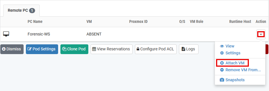 Remote PC Attach VM